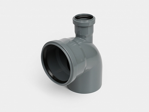 PP отвод канализационный D110х90° с прямым выходом D50 СТАНДАРТ КОНТУР