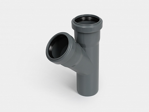 PP тройник канализационный D50х50/45° СТАНДАРТ КОНТУР