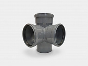 PP крестовина двухплоскостная канализационная D110х110х110/90° СТАНДАРТ КОНТУР