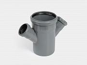 PP крестовина одноплоскостная канализационная D110х50х50/45° СТАНДАРТ КОНТУР