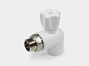 PP-R кран радиаторный угловой НР D25-3/4" (шар PPSU) КОНТУР