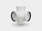 PP крестовина двухплоскостная канализационная малошумная D110х110х110/90° УЮТ КОНТУР