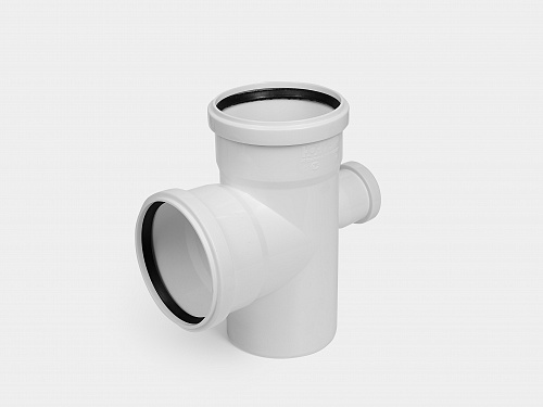 PP крестовина одноплоскостная канализационная малошумная D110х110х50/90° УЮТ КОНТУР