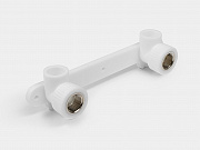 PP-R угольник комбинированный двойной с креплением ВР D20-1/2"х2 КОНТУР