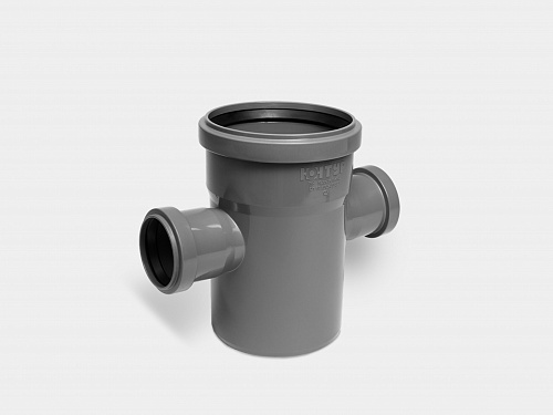 PP крестовина одноплоскостная канализационная D110х50х50/90° СТАНДАРТ КОНТУР