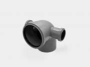 PP отвод канализационный D110х90° с левым + правым выходом D50 СТАНДАРТ