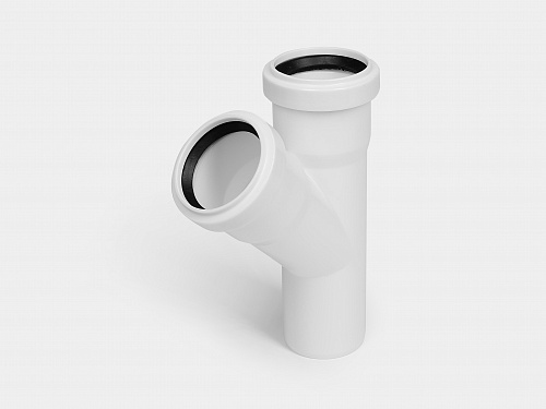 PP тройник канализационный малошумный D50х50/45° УЮТ КОНТУР