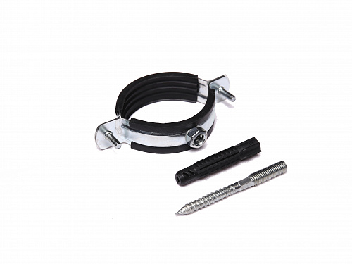 Хомут металлический 2" (60-64) со шпилькой и дюбелем