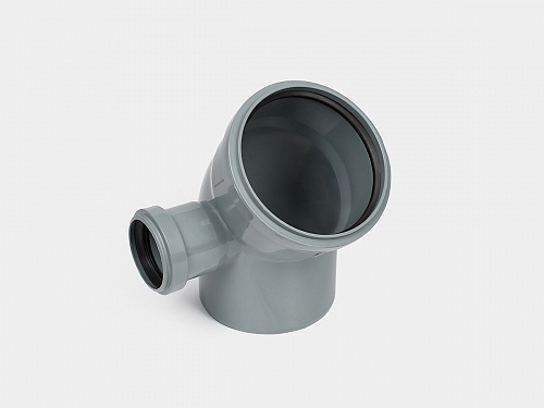 PP отвод канализационный D110х45° с левым выходом D50 СТАНДАРТ