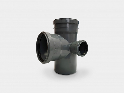 PP крестовина двухплоскостная канализационная D110х110х50/90° правая СТАНДАРТ КОНТУР