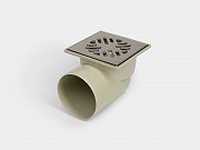 PP трап горизонтальный канализационный D110 с гидрозатвором и решеткой из нержавеющей стали СТАНДАРТ