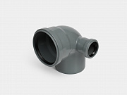 PP отвод канализационный D110х90° с правым выходом D50 СТАНДАРТ КОНТУР